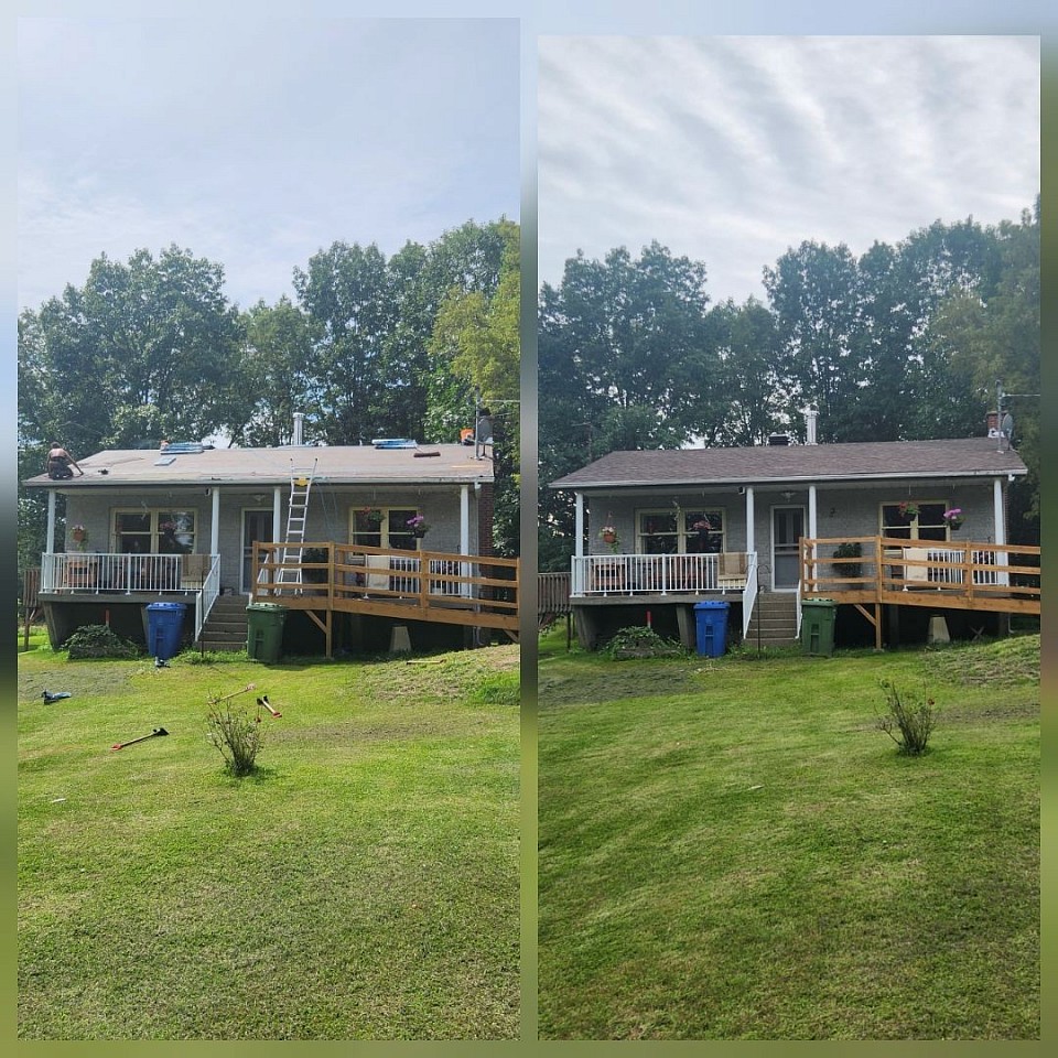 🏠 Before & After Roofing Transformation Before: Aging shingles, leaks forming, and a roof struggling against the North Country weather. Homeowners worried about costly repairs and water damage. After: A clean, durable, professionally installed roofing system that protects the home for decades. Precise tear-off, flawless installation, and a finish that looks brand new. No mess, no stress—just a roof built to last. 📞 See the difference for yourself. Call 315-804-2720 now to schedule your roofing upgrade.